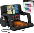 Heated Massage Reclining Stadium Seat For Bleachers With Back Support
