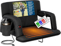 Heated Reclining Stadium Seat For Bleachers With Back Support Extra Wide