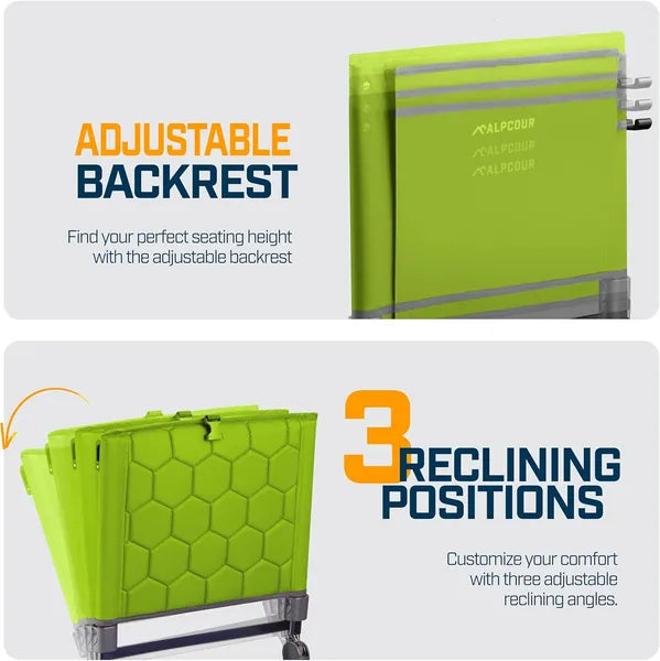 Folding Reclining Stadium Seat With Back Support For Bleachers