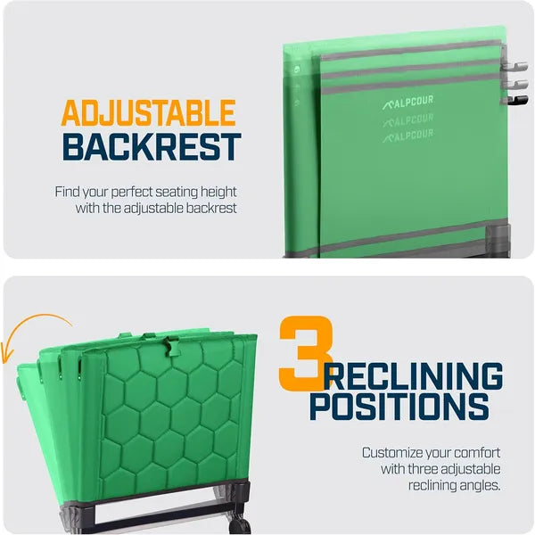 Folding Reclining Stadium Seat With Back Support For Bleachers