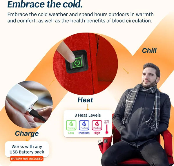Heated Reclining Stadium Seat For Bleachers With Back Support