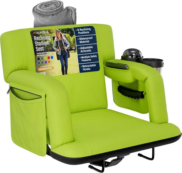 Premium Reclining Stadium Seat For Bleachers With Back Support