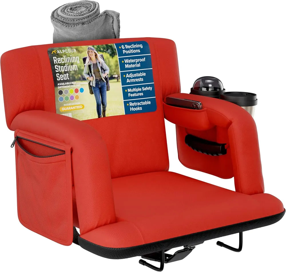 Premium Reclining Stadium Seat For Bleachers With Back Support