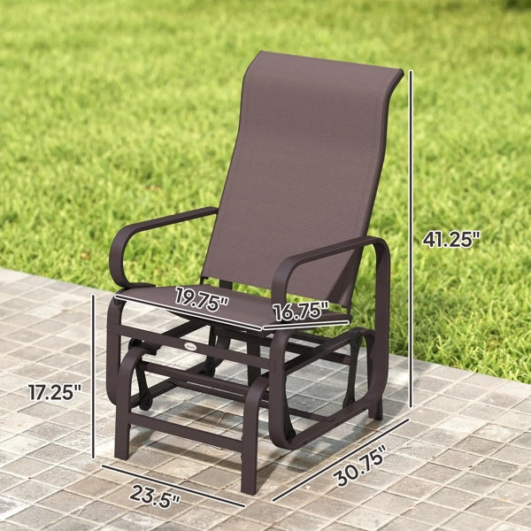 Lusterify ComfortGlide Patio Chair Set – Brown Frame / Brown Mesh
