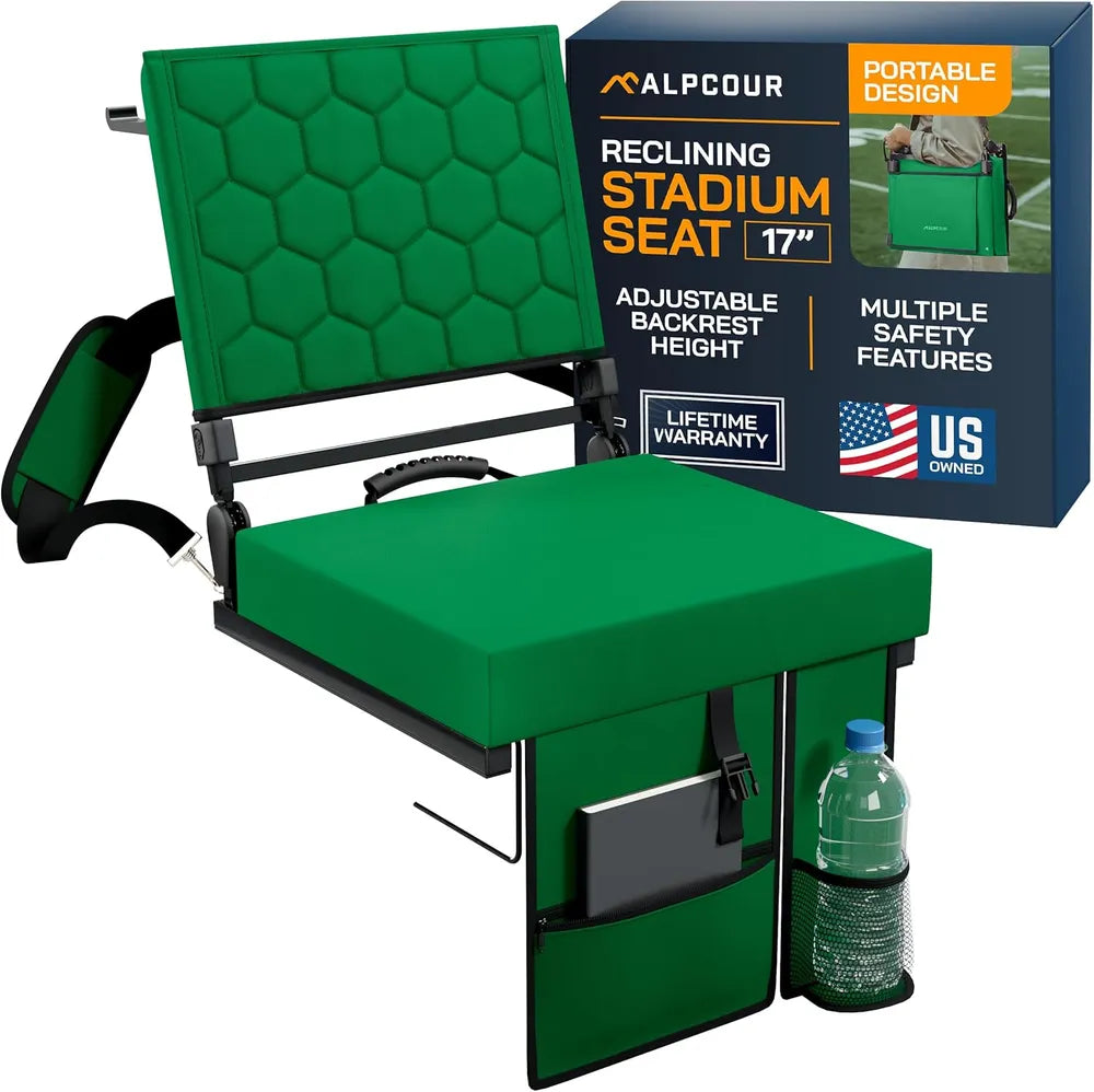 Folding Reclining Stadium Seat With Back Support For Bleachers