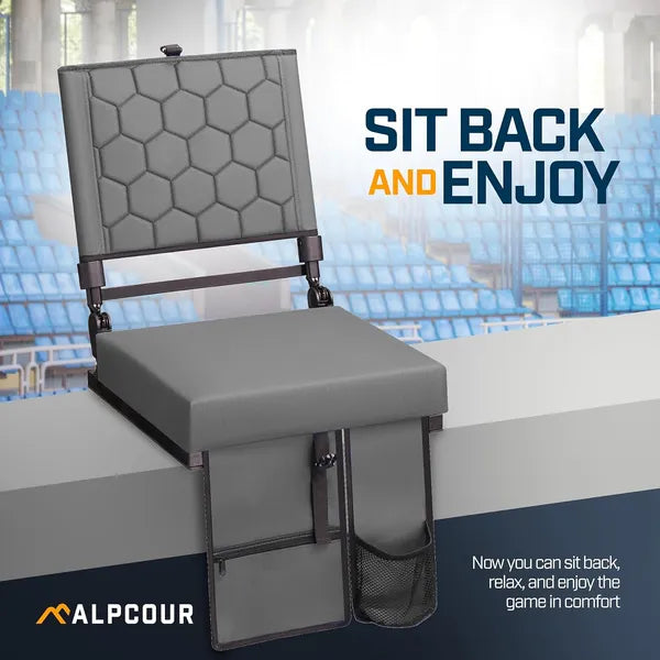 Folding Reclining Stadium Seat With Back Support For Bleachers
