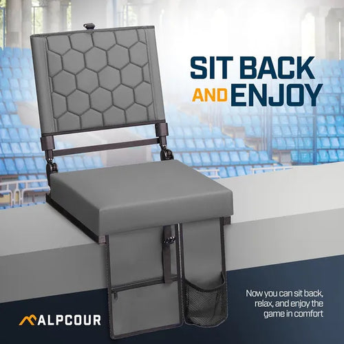 Folding Reclining Stadium Seat With Back Support For Bleachers - Lusterify
