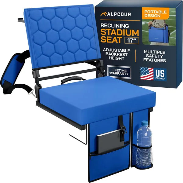 Folding Reclining Stadium Seat With Back Support For Bleachers