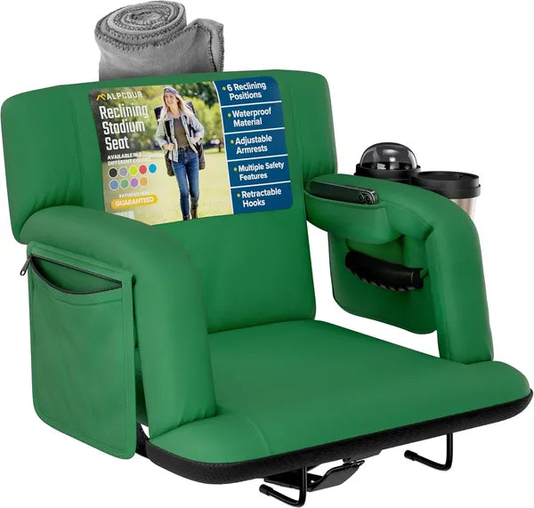 Premium Reclining Stadium Seat For Bleachers With Back Support