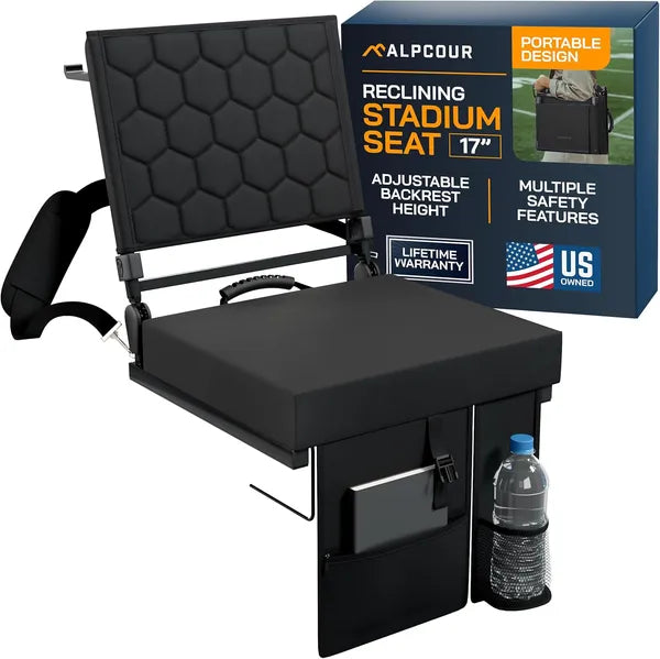 Folding Reclining Stadium Seat With Back Support For Bleachers