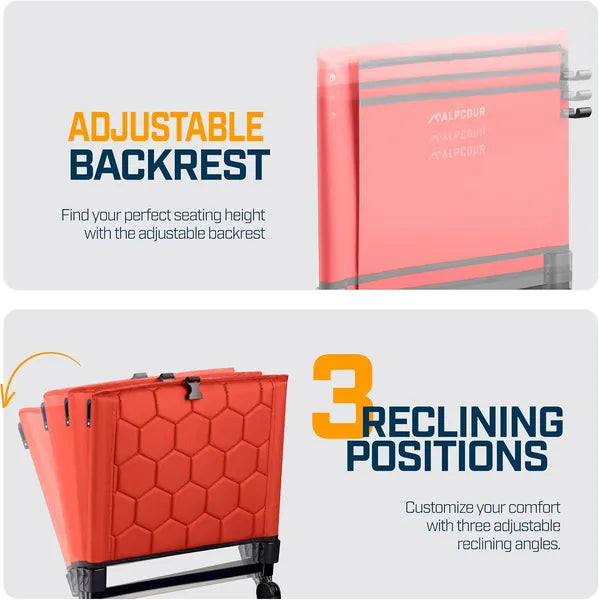 Folding Reclining Stadium Seat With Back Support For Bleachers