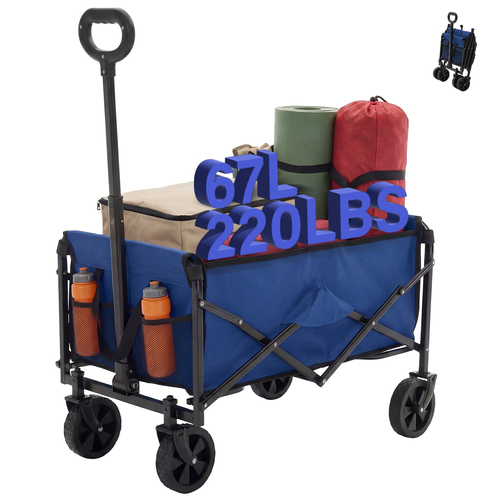 Heavy Duty Foldable Utility Cart – Rolling Trolley with Wheels, Large Capacity & 330 lb Load Support