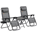 Set of 2 Zero Gravity Lounge Chairs with Side Table – Adjustable Folding Recliners for Patio, Pool & Beach