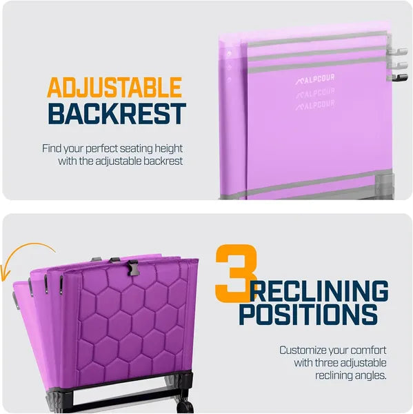 Folding Reclining Stadium Seat With Back Support For Bleachers