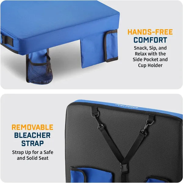 Extra Thick Stadium Cushion with Cup Holder & Pockets