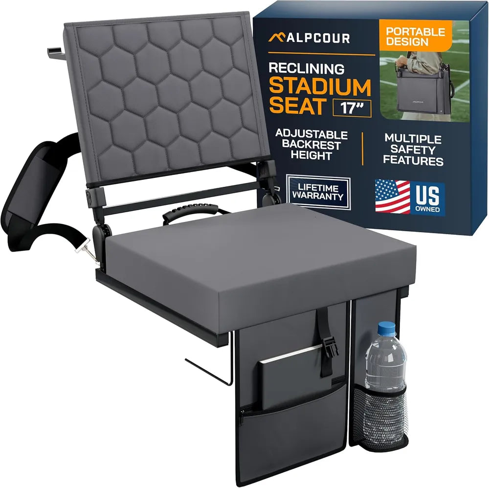 Folding Reclining Stadium Seat With Back Support For Bleachers