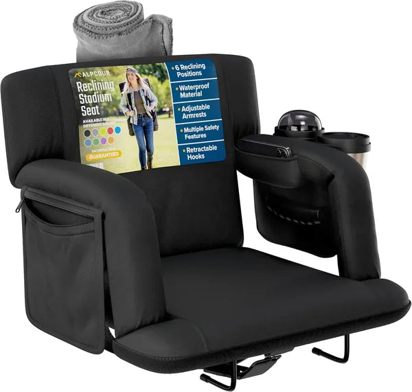 Premium Reclining Stadium Seat For Bleachers With Back Support