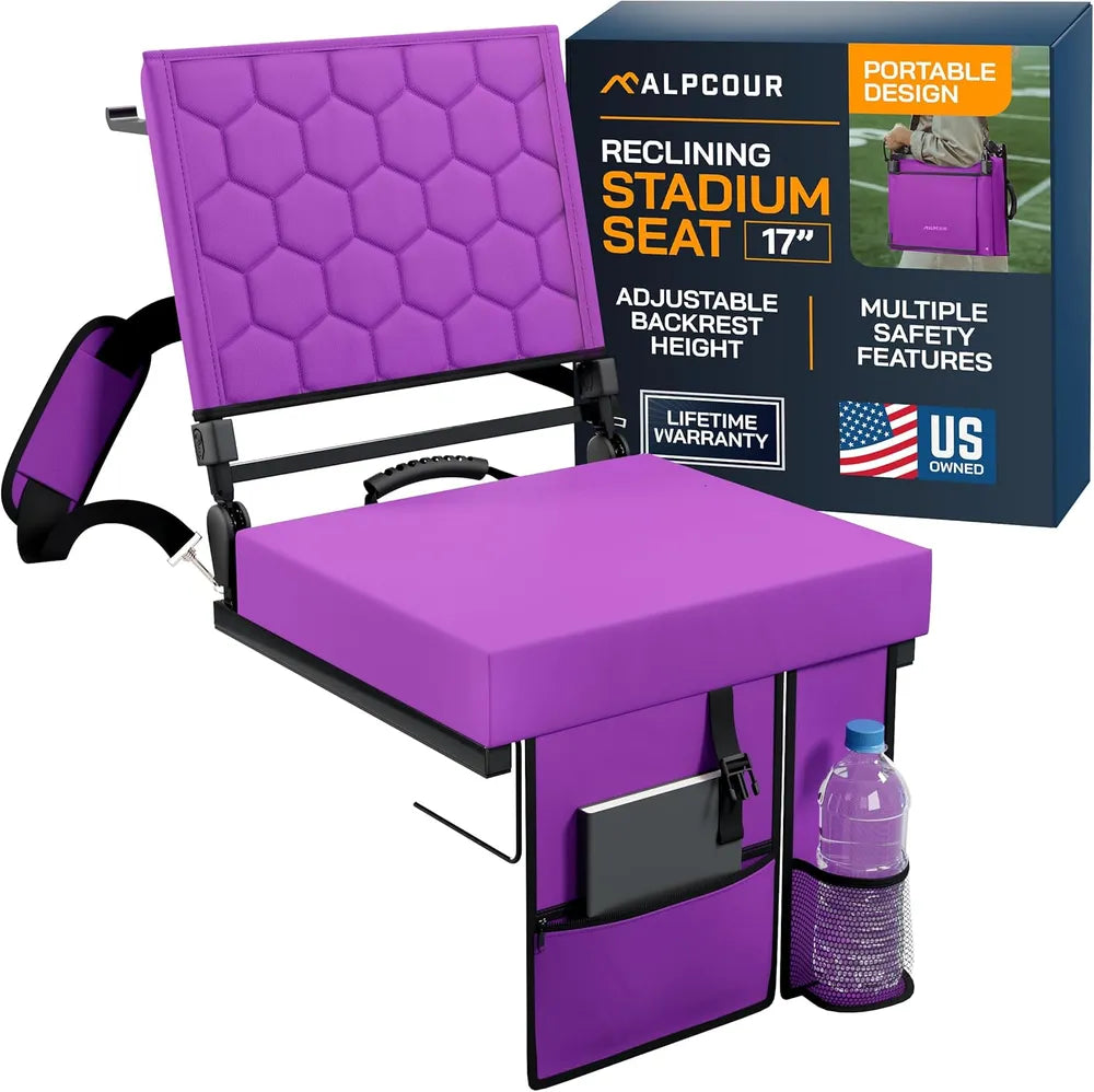 Folding Reclining Stadium Seat With Back Support For Bleachers
