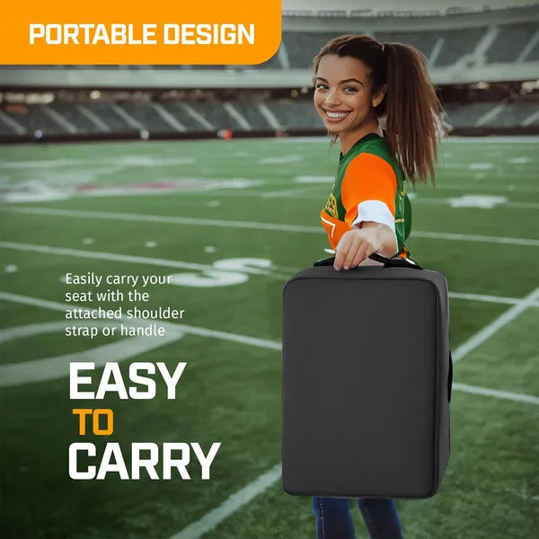 Extra Thick Stadium Cushion with Cup Holder & Pockets