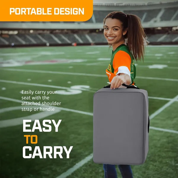 Extra Thick Stadium Cushion with Cup Holder & Pockets