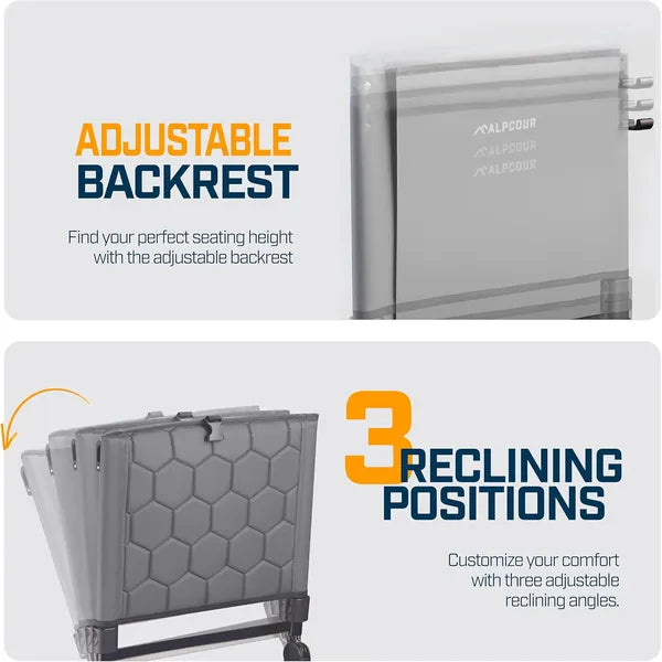 Folding Reclining Stadium Seat With Back Support For Bleachers Extra Wide