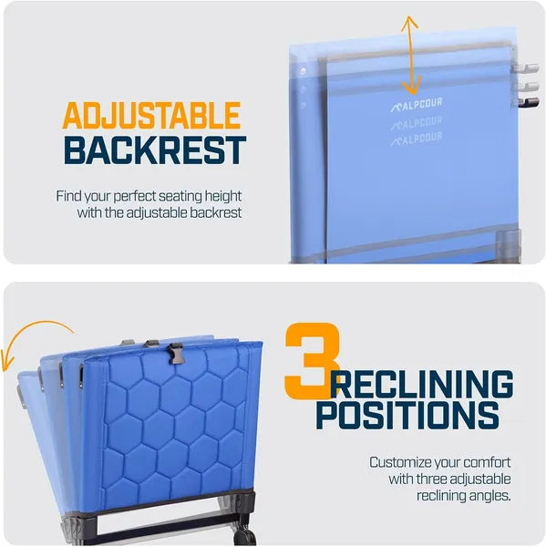 Folding Reclining Stadium Seat With Back Support For Bleachers Extra Wide