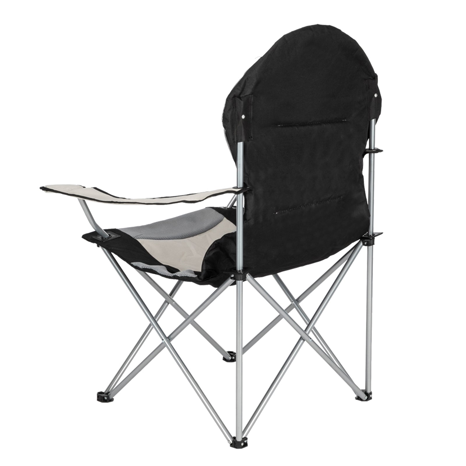 Portable Camping Chair – Heavy Duty Folding Outdoor Chair with Iron Frame, Off-White