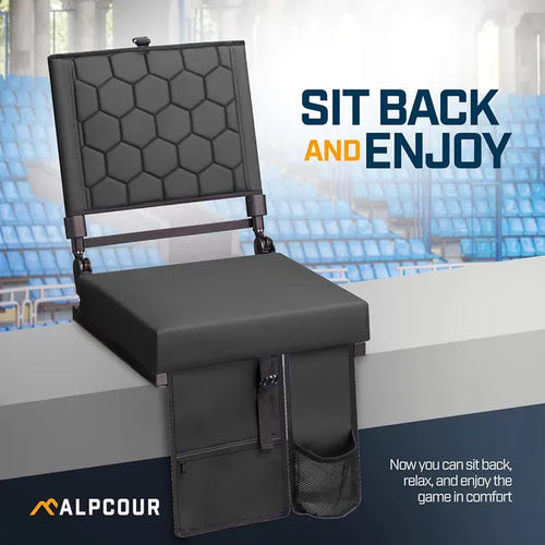 Folding Reclining Stadium Seat With Back Support For Bleachers - Lusterify