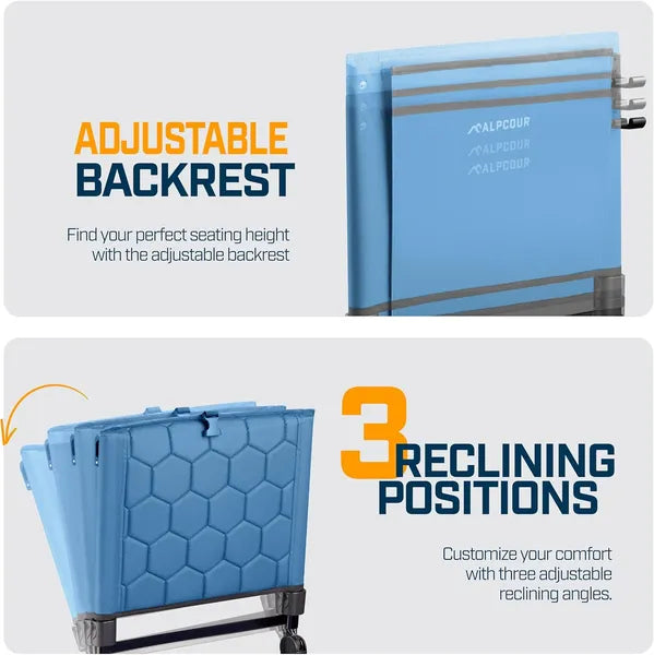 Folding Reclining Stadium Seat With Back Support For Bleachers