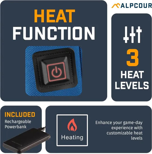Heated Stadium Seat Cushion with Storage Pockets