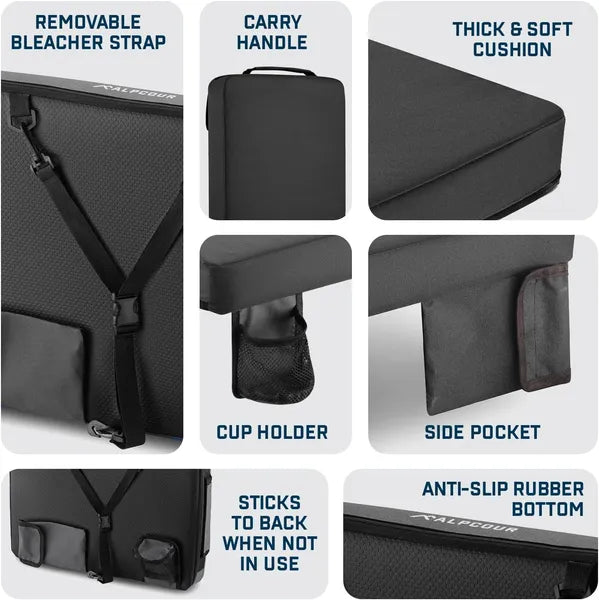 Heated Stadium Seat Cushion with Storage Pockets