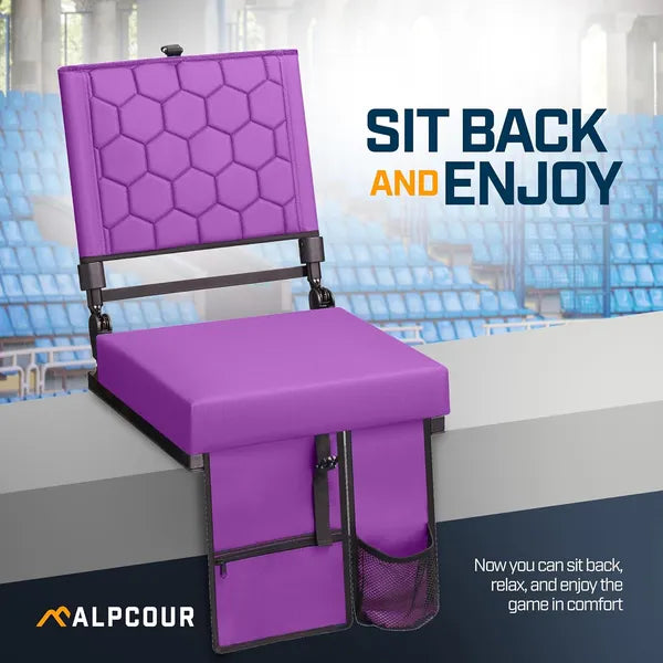 Folding Reclining Stadium Seat With Back Support For Bleachers