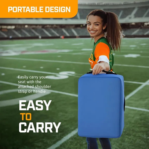 Extra Thick Stadium Cushion with Cup Holder & Pockets
