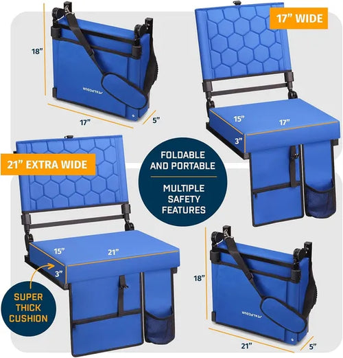 Folding Reclining Stadium Seat With Back Support For Bleachers