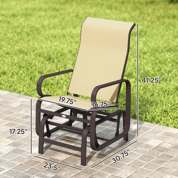 Lusterify ComfortGlide Patio Chair Set – Brown Frame / Khaki Mesh