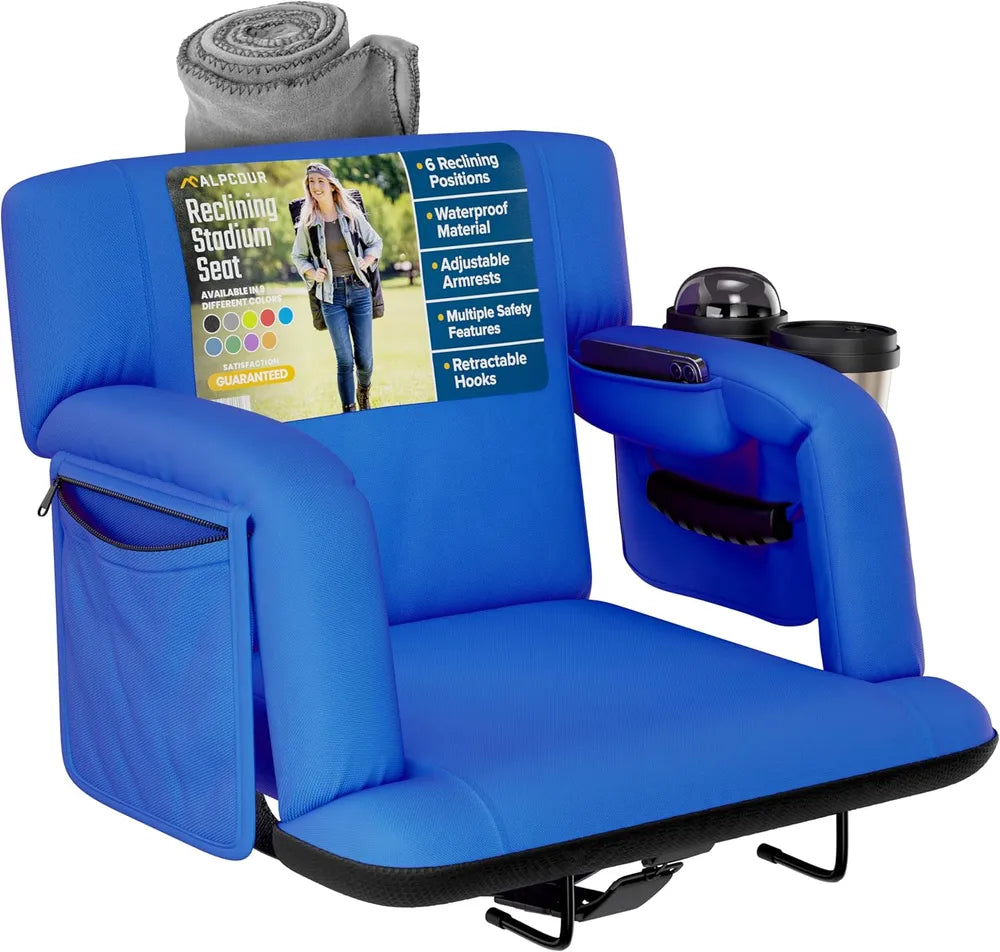 Premium Reclining Stadium Seat For Bleachers With Back Support