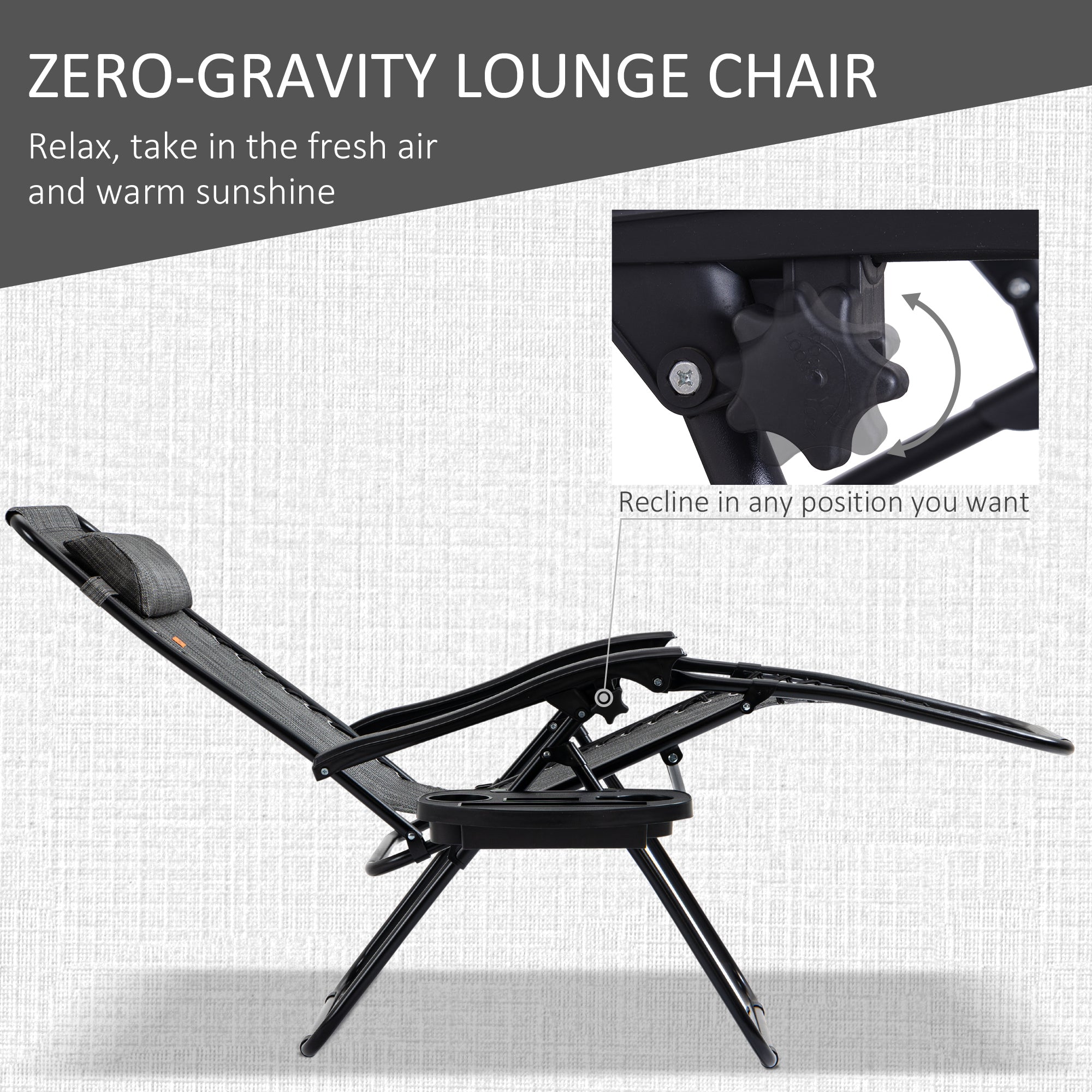 Set of 2 Zero Gravity Lounge Chairs with Side Table – Adjustable Folding Recliners for Patio, Pool & Beach