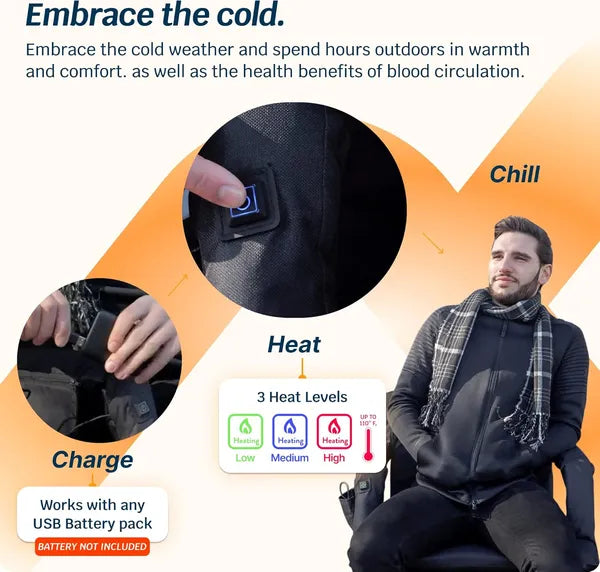 Heated Reclining Stadium Seat For Bleachers With Back Support Extra Wide