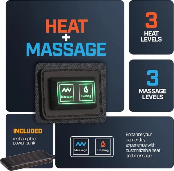 Heated Massage Reclining Stadium Seat With Back Support For Bleachers