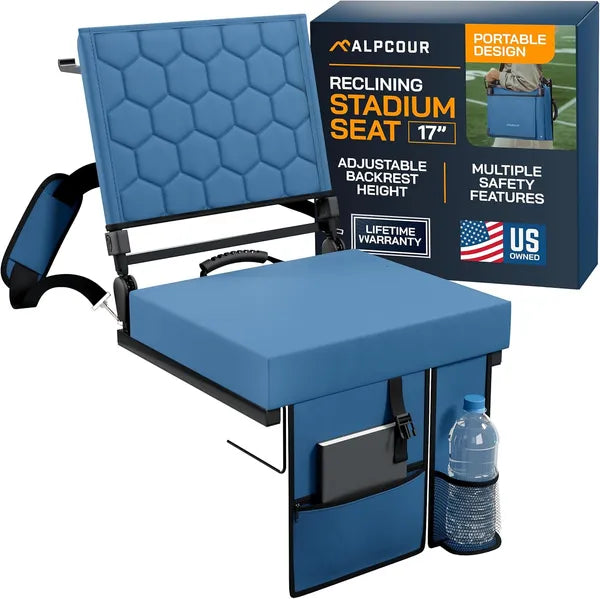 Folding Reclining Stadium Seat With Back Support For Bleachers