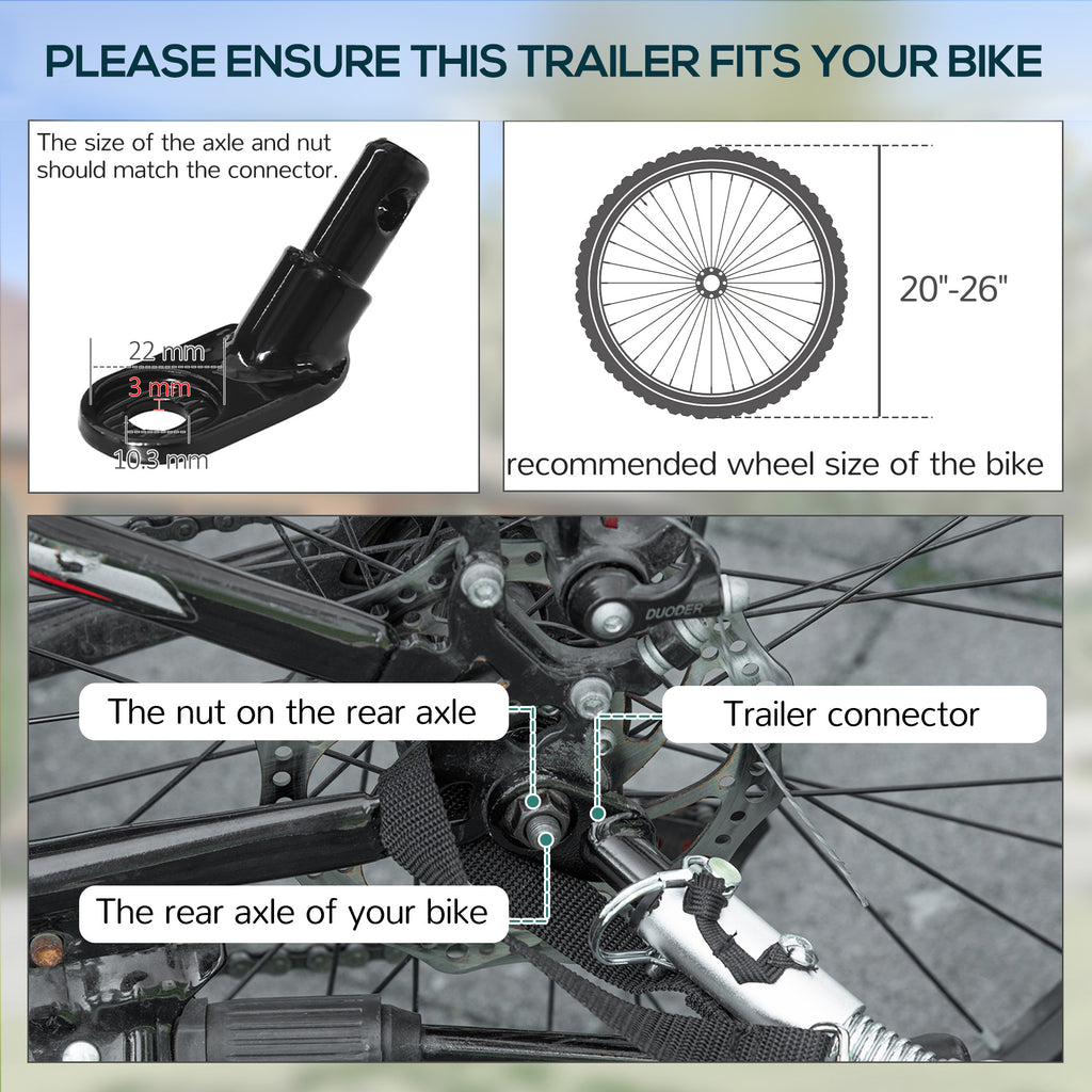 Foldable Bike Cargo Trailer – Heavy-Duty Bicycle Hauler with 16" Pneumatic Tires, Universal Hitch & Large Storage Capacity