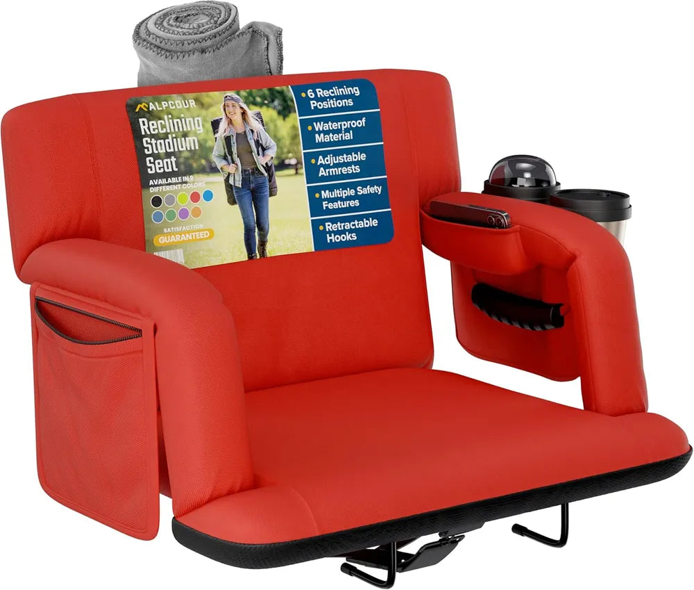 Premium Reclining Stadium Seat For Bleachers With Back Support Extra wide