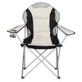 Portable Camping Chair – Heavy Duty Folding Outdoor Chair with Iron Frame, Off-White