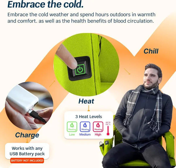 Heated Stadium Seat – Reclining Bleacher Chair with Back Support