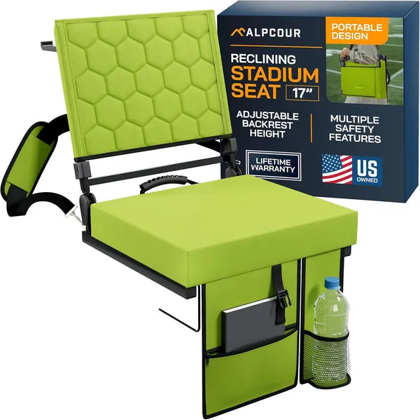 Folding Reclining Stadium Seat With Back Support For Bleachers