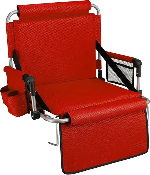 Premium Foldable Stadium Seat with Back Support & Cup Holder
